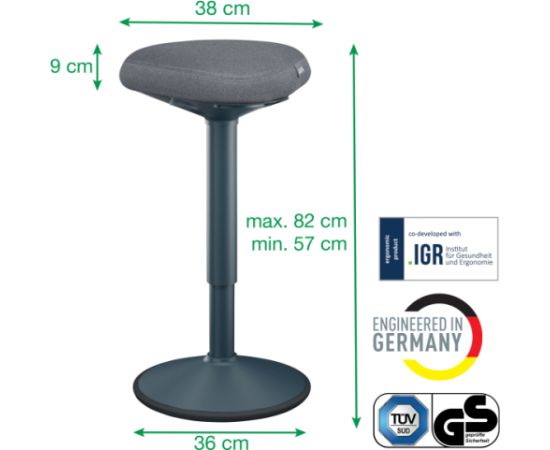 Leitz Ergo aktīvā stāvstūle ar ērtu sēdekli Biroja krēsli