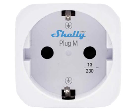 Shelly Plug M Gen3 Matter 13A smart socket, white Viedās rozetes