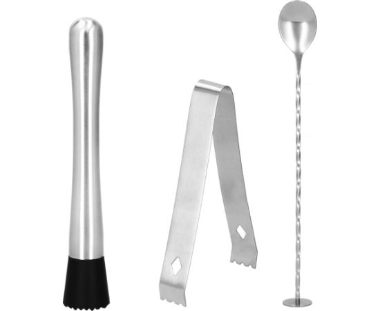 Bārmeņa komplekts šeikeris tin tin statīvs Springos KI0011 14 gab. sudraba Citi virtuves piederumi