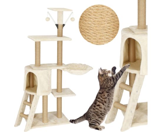 Кошачье дерево с домиком Springos PA1041 136 см Кошачьи домики