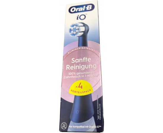 Oral-B iO Aufsteckbürsten Sanfte Reinigung BLACK 4er Uzgaļi elektriskajām zobu birstēm