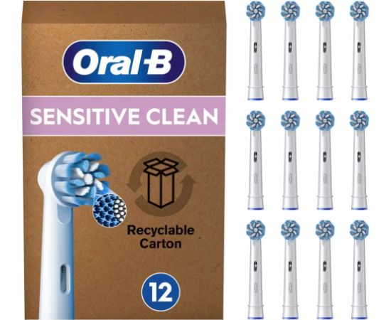 Końcówka Oral-B Końcówki do szczoteczek Sensitive Clean 12-Pack Biały Uzgaļi elektriskajām zobu birstēm
