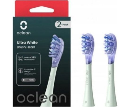 Końcówka Oclean Ultra White - do szczoteczki sonicznej, miętowe, 2 szt. Uzgaļi elektriskajām zobu birstēm