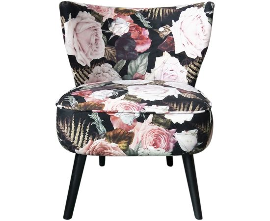 Atpūtas krēsls LA PERLA 63x73xH76cm, materiāls: samta audums, krāsa: puķains Jaunumi -Dārzam