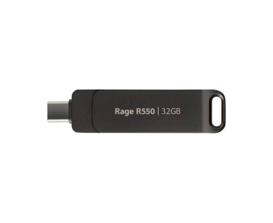 Flashdrive PATRIOT Rage R550 32GB 100 MB/S USB A+C Swivel Design (PE32GR550DSAD) Black USB Flash atmiņas
