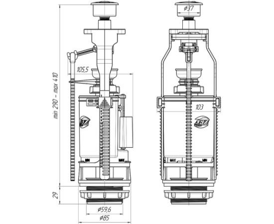 Noplūdes mehanisms 3/6 litri Aniplast Jaunumi Sadz. tehnika