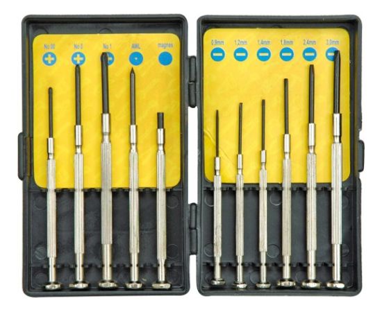 Skrūvgriežu komplekts smalkiem darbiem 11 gb. Mehāniskie instrumenti