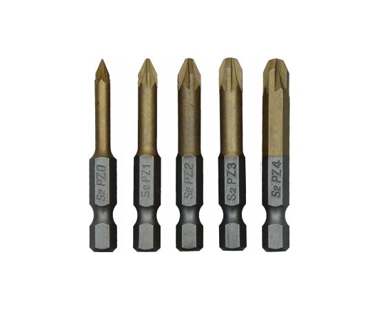 Биты 5 шт: PZ0, PZ1, PZ2, PZ3, PZ4, 50mm, 1/4" Механические инструменты