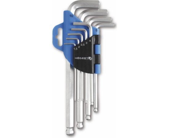 Atslēgu komplekts BALLPOINT, 9 gab. Mehāniskie instrumenti