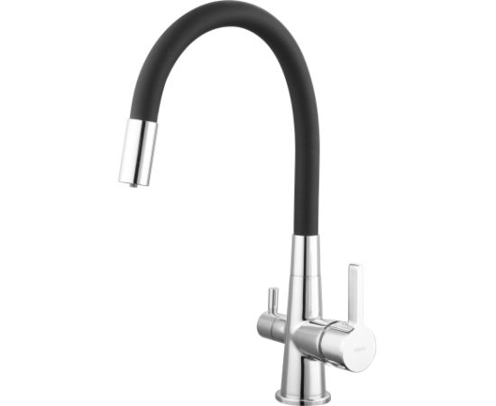 Ūdens maisītājs virtuves izlietnei Vento Cucina Flexy 2 melns/hroms ar filtru pieslēgumu Jaunumi Sadz. tehnika