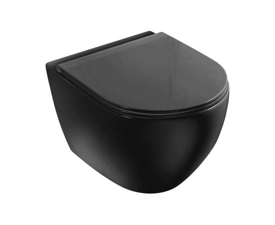 Унитаз подвесной VENTO Hugge Rimless с сиденьем Duroplast Soft Close  черный матовый Крупная бытовая техника