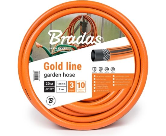 Dārza šļūtene GOLD LINE 1/2'-30m, oranža Laistīšanas šļūtene 