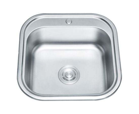 Nerūsējoša tērauda izlietne TREDI 48X48 auduma struktūra, iegriežama Jaunumi Sadz. tehnika