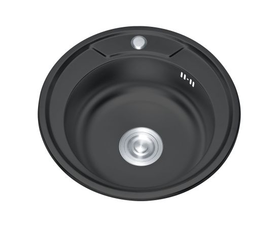 Nerūsējoša tērauda izlietne TREDI d 51 melna, iegriežama Jaunumi Sadz. tehnika