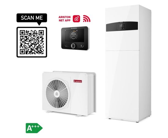 Siltumsūknis Ariston NIMBUS COMPACT 50 S NET R32, Gaiss-ūdens, ar integrētu ūdens sildītāju, ar Wi-Fi, 7.57 kW Siltumsūkņi