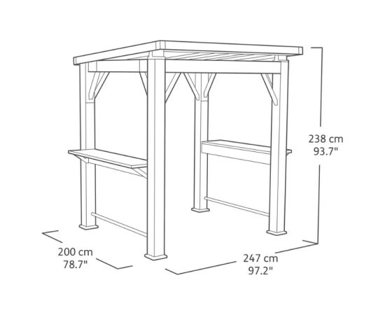 Keter Lapene Grill Gazebo Dārza šķūņi  un uzglabāšana