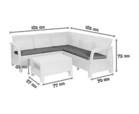 Keter Садовая мебель Corfu Relax Set серая Dārza mēbeļu komplekti
