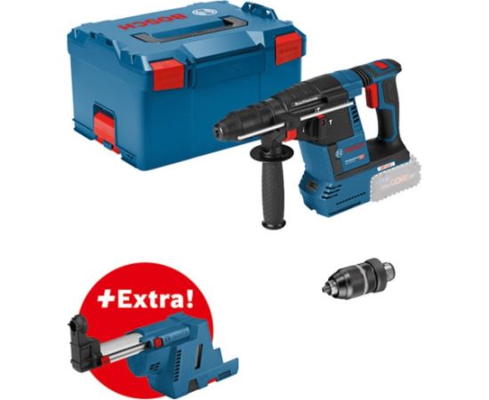 Bosch Powertools Cordless Hammer Drill GBH 18V-26 F Professional, with GDE 18V-16 (blue/black, without battery and charger, in L-BOXX) Новинки Для дома и сада 