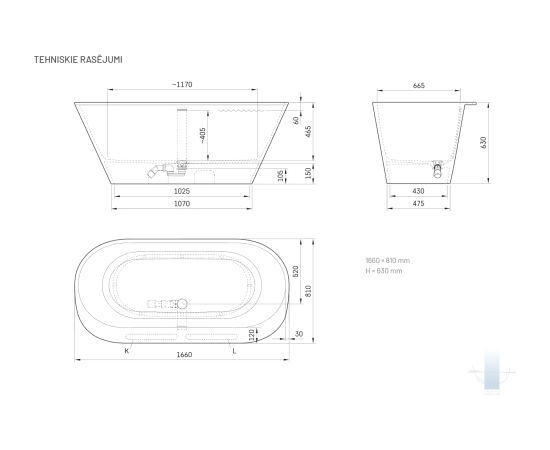 PAA Deco Rim Brīvi Stāvoša Akmens Masas Vanna Matēta Pelēka Из каменной массы