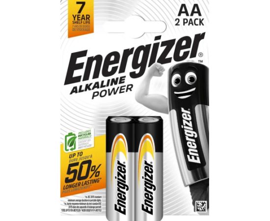 Sārmu baterija LR6 (AA) 1,5V 2900mAh Alkaline Power Energizer 2 gab. blisterī Baterijas un akumulatori
