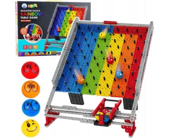 Leantoys Klocki Tęczowa Plansza Tor Kulkowy Zjeżdżalnia Gra Łapanie Kulek 477 el. Машины и аксессуары