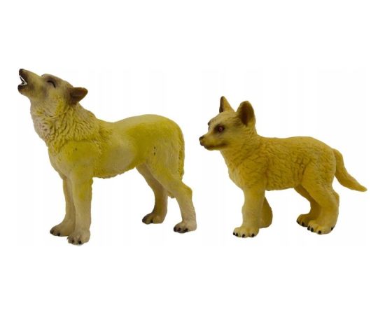 Figurka LeanToys Figurki Dorosły Wilk 9 cm oraz Młody Wilk 6,5 cm Фигурки и герои