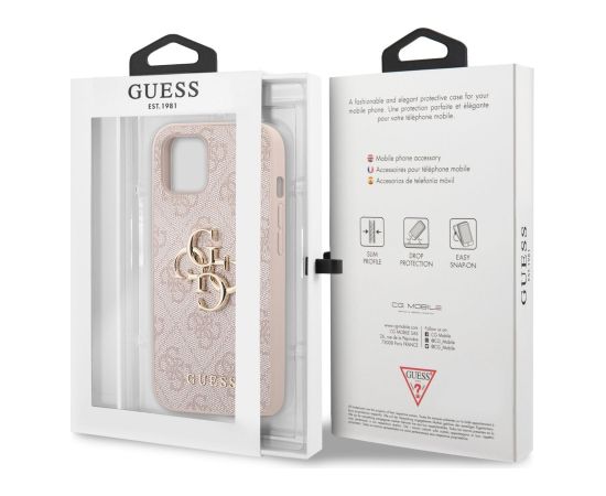 Guess PU 4G Metal Logo Case Aizsargapvalks priekš iPhone 13 / rozā Neoriģinālie Maciņi