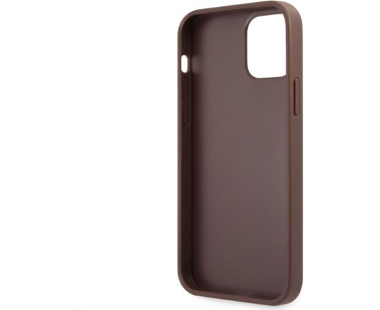 Guess PU 4G Metal Logo Case Aizsargapvalks priekš iPhone 12/12 Pro / brūns Neoriģinālie Maciņi