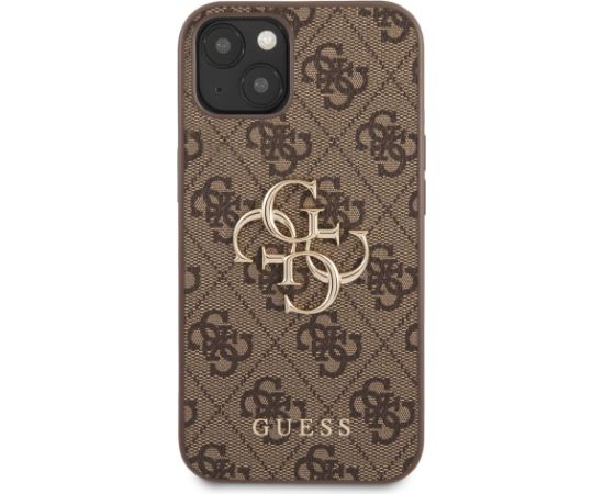 Guess PU 4G Metal Logo Case Aizsargapvalks priekš iPhone 13 / brūns Neoriģinālie Maciņi