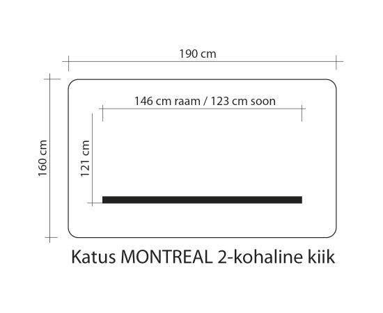 Крыша для качелей MONTREAL 2 160x190см, 100% полиэстер, ткань 765 Новинки Для дома и сада 