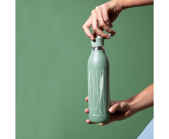 Aladdin Termopudele CityLoop Thermavac eCycle Water Bottle 0.6L pārstrādāta nerūs. tērauda / pelēcīgi zaļa Leaf Pudeles