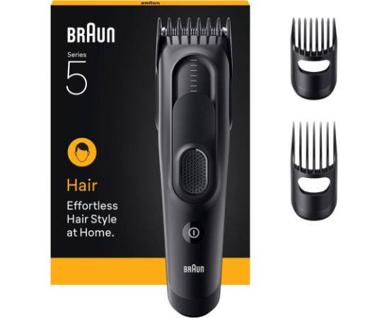 Braun Hair Clipper HC5530 Series 5 Cordless Number of length steps 17 Black Matu, Bārdas, Ķermeņa trimmeri