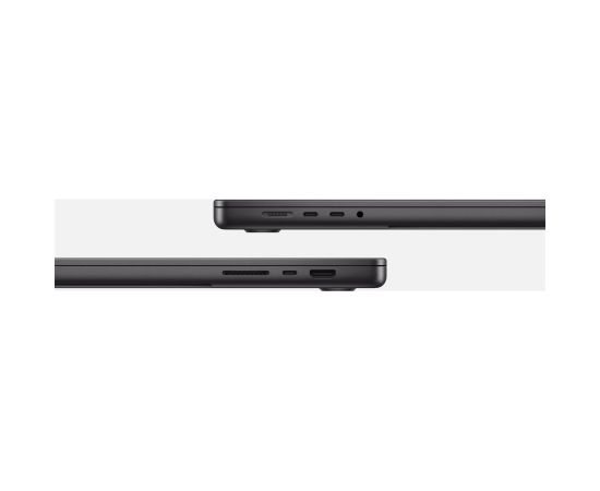Apple MacBook Pro Space Black 16 " 3456 x 2234 pixels Apple M4 Pro 24 GB Solid-state drive capacity 512 GB Apple M4 Pro chip 14-core CPU/20-core GPU macOS 802.11ax Bluetooth version 5.3 Keyboard language English Keyboard backlit Warranty 12 month(s) Portatīvie datori