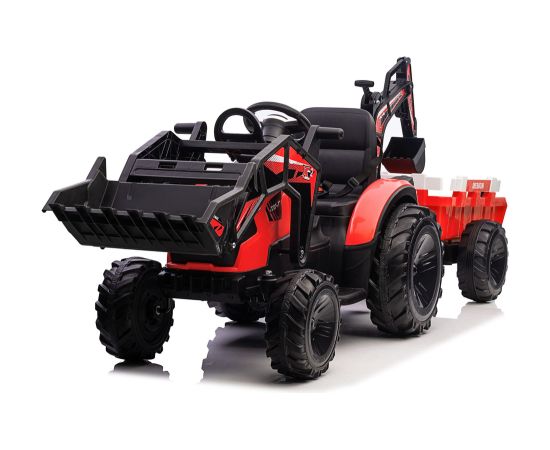 Lean Cars Battery-Powered Excavator with Trailer SX2068 Red Новости - Детские товары