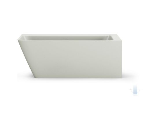 PAA Quadro Corner A Brīvi Stāvoša Akmens Masas Stūra Vanna Gaiši Pelēka Akmensmasas vannas
