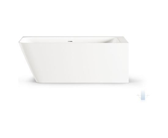 PAA Quadro Corner A Brīvi Stāvoša Akmens Masas Stūra Vanna Balta Jaunumi Sadz. tehnika