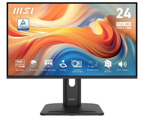 LCD Monitor MSI PRO MP245PG E14 23.8" Business Panel IPS 1920x1080 16:9 144 Hz 1 ms Speakers PROMP245PGE14 LED / LCD мониторы