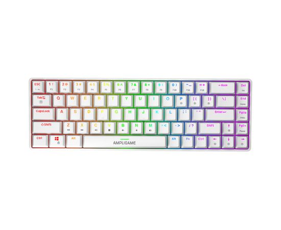 Fifine GK1W mechancial keyboard, 65% RGB (white) Klaviatūras