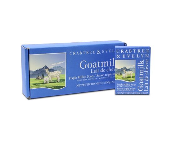 Set Trio, Crabtree & Evelyn, Goatmilk, Hydrating, Soap Bar, 3 pcs, 85 g Šķidrās ziepes / ziepes