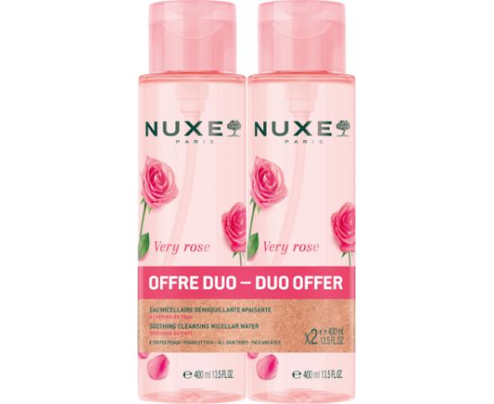 Set Duo, Nuxe, Very Rose, Cleansing & Soothing, Micellar Water, For Sensitive Skin, 2 pcs, 400 ml Sejas kopšana