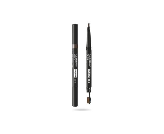 Pupa, Full, Paraben-Free, Definer, Double-Ended, Eyebrow Cream Pencil & Brush 2-In-1, 004, Extra Dark, 0.2 g *Tester Dekoratīvā kosmētika