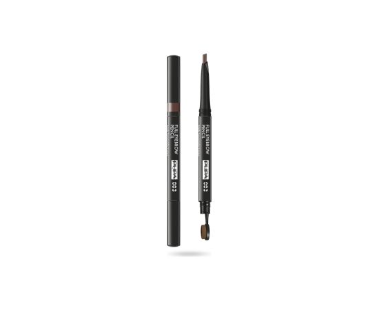 Pupa, Full, Paraben-Free, Definer, Double-Ended, Eyebrow Cream Pencil & Brush 2-In-1, 003, Dark Brown, 0.2 g *Tester Dekoratīvā kosmētika