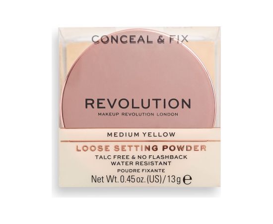 Makeup Revolution, Conceal & Fix, Vegan, Loose Setting Powder, Medium Yellow, 13 g Kосметические средства
