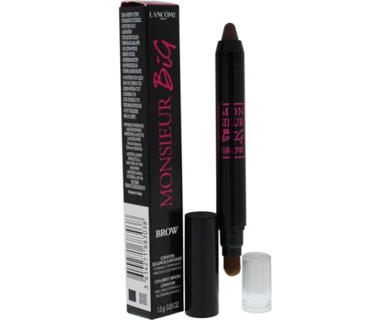 Lancome, Monsieur Big Brow, Blending, Eyebrow Cream Pencil & Brush 2-In-1, 03, Brown, 1.5 g Dekoratīvā kosmētika