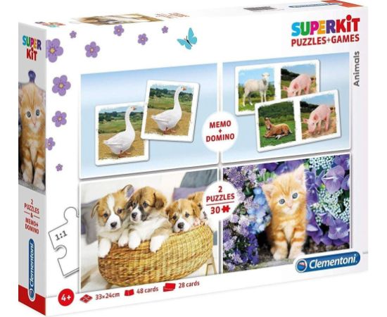 Clementoni, SuperKit, Animals, Puzzle, Unisex, 4+ years, 2 x 30 + 48 + 28 pcs Пазлы