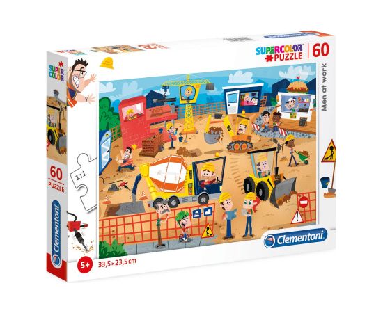 Clementoni, Supercolor, Men At Work, Puzzle, For Boys, 5+ years, 60 pcs Пазлы