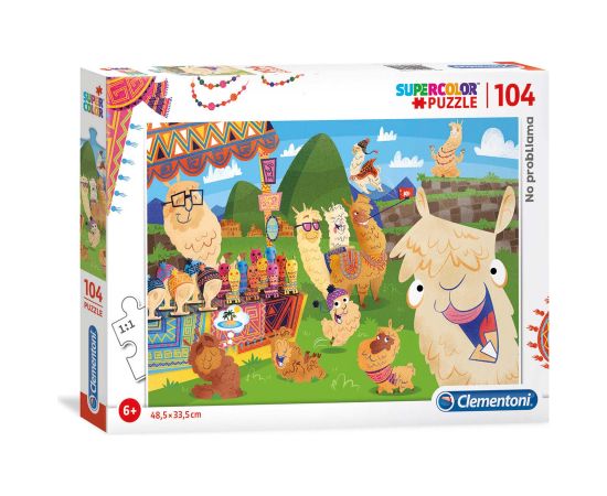 Clementoni, SuperColor, No ProbLLAMA, Puzzle, Unisex, 6+ years, 104 pcs Puzles