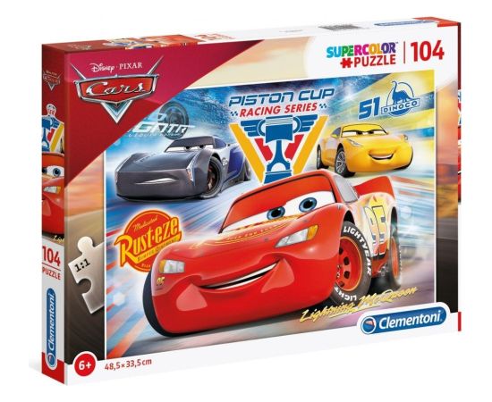 Clementoni, SuperColor, Cars 3 Piston Cup Legends, Puzzle, For Boys, 6+ years, 104 pcs Пазлы