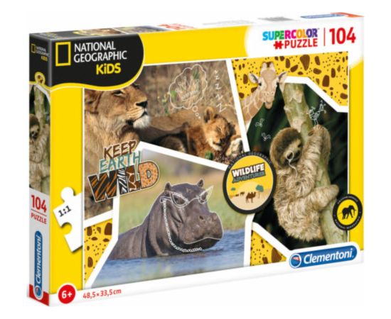 Clementoni, National Geographic Wild, Puzzle, For Boys, 6+ years, 104 pcs Пазлы