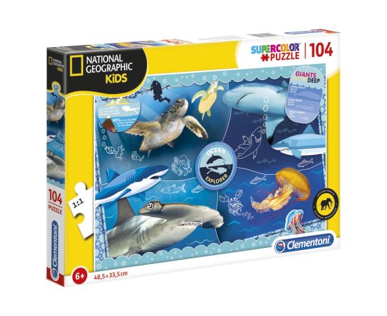 Clementoni, National Geographic Kids, Ocean Explorer, Puzzle, Unisex, 6+ years, 104 Пазлы
